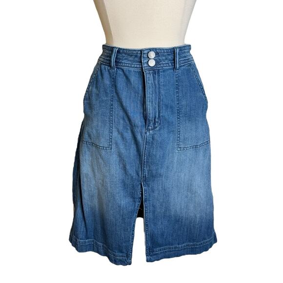 Anthropologie Pilcro Utility Denim Skirt with Split Hem Women’s Size 4 - Picture 1 of 10